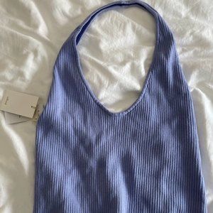 Aritzia Wilfred ARRIVE HALTER TOP - soft iris (Part of a set)